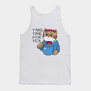 Take Time for Tea Cat Tank Top